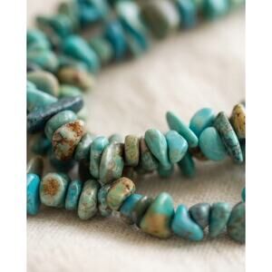 Vintage Native American Royston Turquoise Nugget/Chip Necklace 22” Long